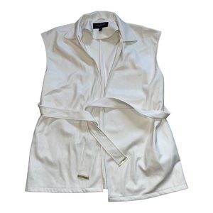Marc New York  size XL sleeveless white longline vest faux leather